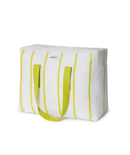 bolsa playa mybigbag blanca rayas verde lima