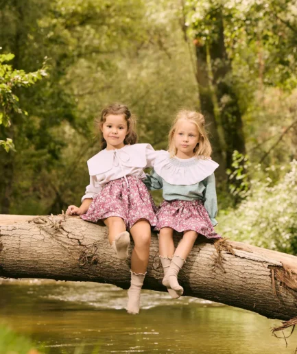Blusa bimbi smock vichy verde
