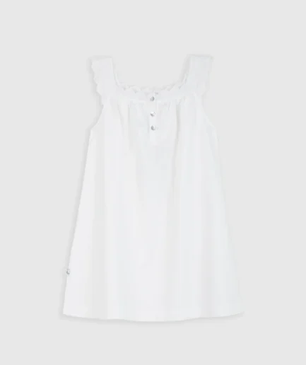 Camison Kids Tira Bordada Blanco