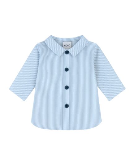 Camisa cuello pala rayas gruesas azules