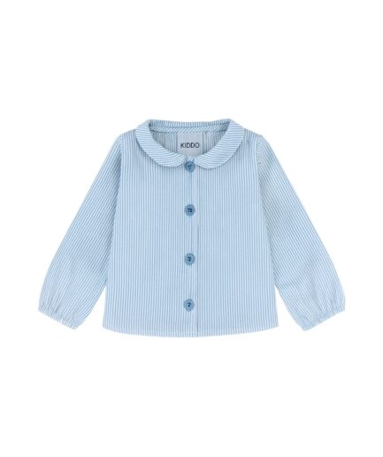 camisa bebé manga larga rayas azules y blancas