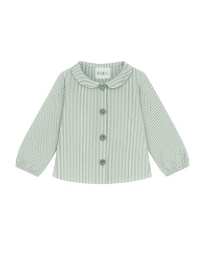 camisa bebé manga larga rayas verde y blancas