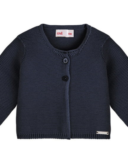 chaqueta larga punto bobo azul marino