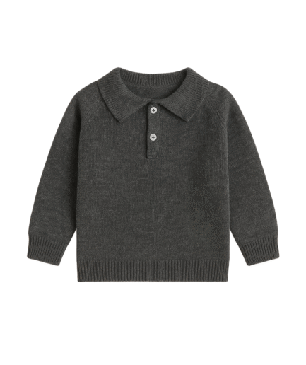 Jersey cuello polo gris