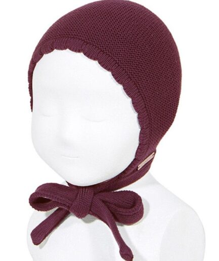 capota punto bobo algodón granate