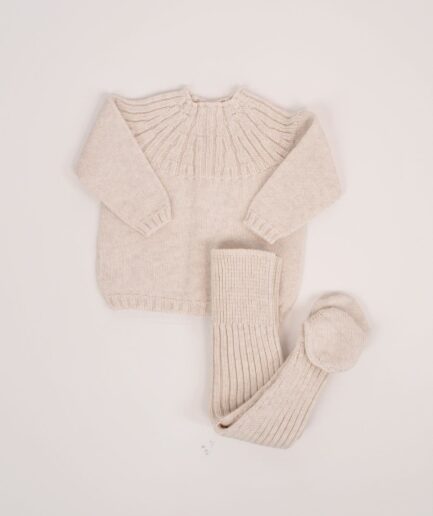 Set punto largo canalé beige