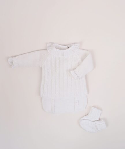 Set punto culote trenzas blanco