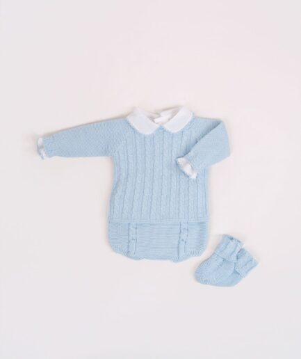 Set punto culote trenzas celeste