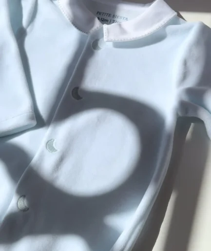 Pijama bebe velour azul