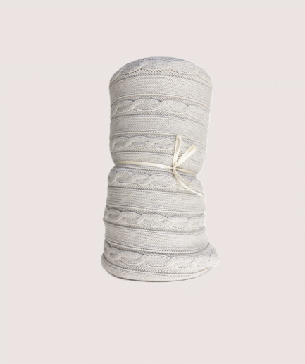 Manta punto trenzas beige