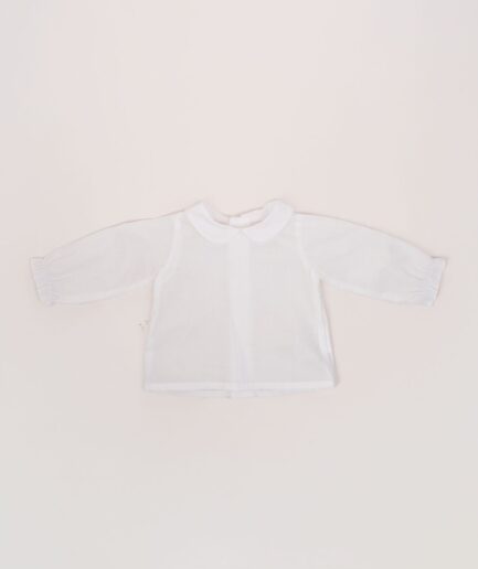 Camisa batista cuello bebé sin picotea manga larga
