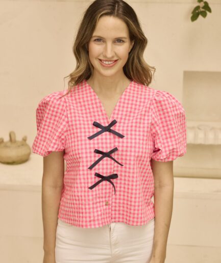 Blusa mujer vichy rosa